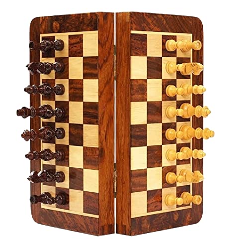 JIYTG Schachset International Faltschach-Set aus Holz mit magnetischem Schach und starkem Magnetismus Schachbrett, Schachspiel, 30 x 30 x 2,7 cm von JIYTG