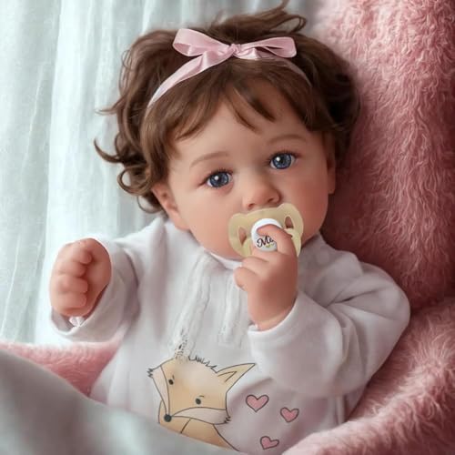 JIZHI 20 Zoll Reborn Baby Puppen - Realistische Neugeborene Baby Puppen mit weichem Tuch Körper - Lebensechte Echte Babygröße Verwurzeltes Haar mit blauen Augen für Kinder Alter 3+ JIZHI 20 Zoll Reborn Baby Puppen - Realistische Neugeborene Baby Puppen mit weichem Tuch Körper - Lebensechte Echte Babygröße Verwurzeltes Haar mit blauen Augen für Kinder Alter 3+ von JIZHI