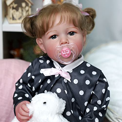 JIZHI Reborn-Baby ​- 17-Zoll Samtig-Glatte Haut Realistisch-Neugeborene Babypuppen Blaue Augen Mädchen Real Life Babypuppen mit Spielzeugzubehör Geschenkset für Kinder ab 3 Jahren & Sammlung von JIZHI