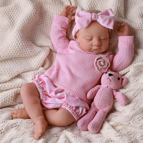 JIZHI Lebensechte Reborn-Babypuppe – 20 Zoll Realistische Neugeborenen-Babypuppe mit Weichem Körper, Echtes Reborn-Puppen Mädchen mit Outfit und Komplettem Zubehör für Kinder 3+ JIZHI Lebensechte Reborn-Babypuppe – 20 Zoll Realistische Neugeborenen-Babypuppe mit Weichem Körper, Echtes Reborn-Puppen Mädchen mit Outfit und Komplettem Zubehör für Kinder 3+ von JIZHI