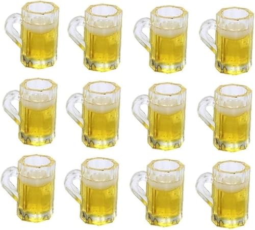 12 Stück Bierbecher, Puppenhaus-Modell, Miniaturbecher für Miniatur-Puppenhaus-Zubehör mit realistisch aussehendem Bier, praktisch verarbeitetes Party-Dekor-Zubehör 12 Stück Bierbecher, Puppenhaus-Modell, Miniaturbecher für Miniatur-Puppenhaus-Zubehör mit realistisch aussehendem Bier, praktisch verarbeitetes Party-Dekor-Zubehör von JIzian