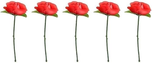 JIzian Faltbare Rosen-Zaubertricks, sofortige Illusion für Nahaufnahmen, Straßenauftritte und Partystreiche, flexible Blütenblätter aus Legierung, 5 Stück von JIzian