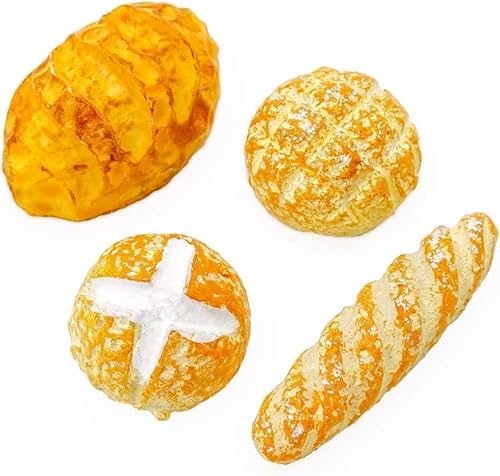 Miniatur Brot, 4 Stück 1/12 Miniatur Brot Puppenhaus Harz Mix Bäckerei Brot Mini Haus Lebensmittel Dekoration Zubehör Miniatur Brot, 4 Stück 1/12 Miniatur Brot Puppenhaus Harz Mix Bäckerei Brot Mini Haus Lebensmittel Dekoration Zubehör von JIzian