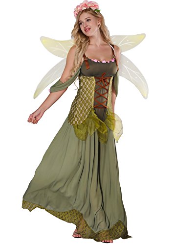 JJ-GOGO Märchen-Kostüm Damen - Waldprinzessin Kostüm Erwachsene Halloween Märchen Patentante Kostüme (S) von JJ-GOGO