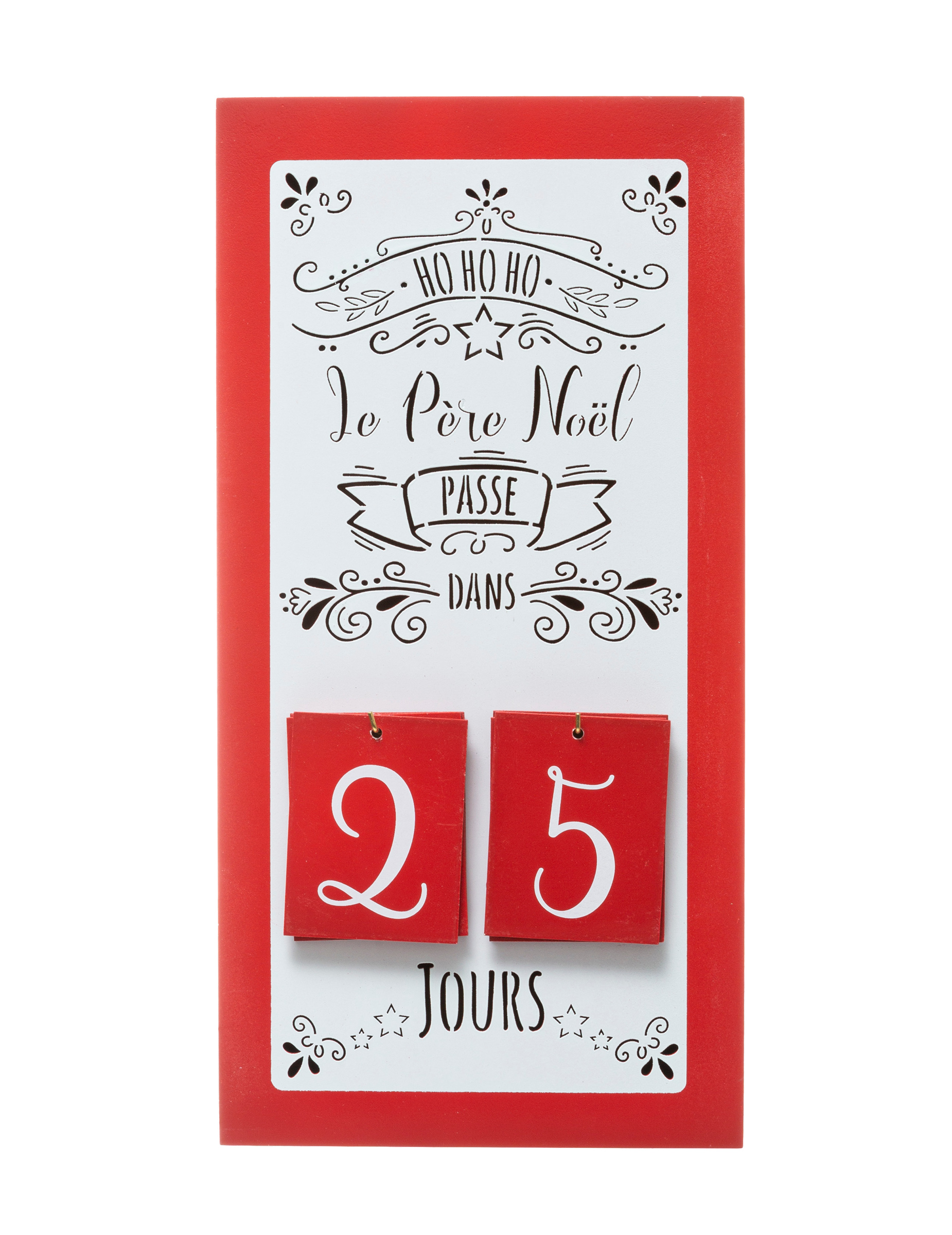 Adventskalender aus Holz mit Zählfunktion 40 x 20 cm von JJA