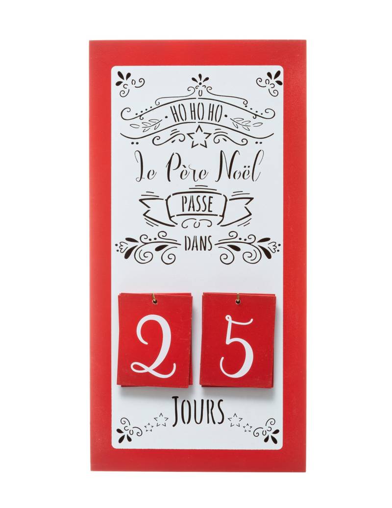 Adventskalender aus Holz mit Zählfunktion 40 x 20 cm von JJA
