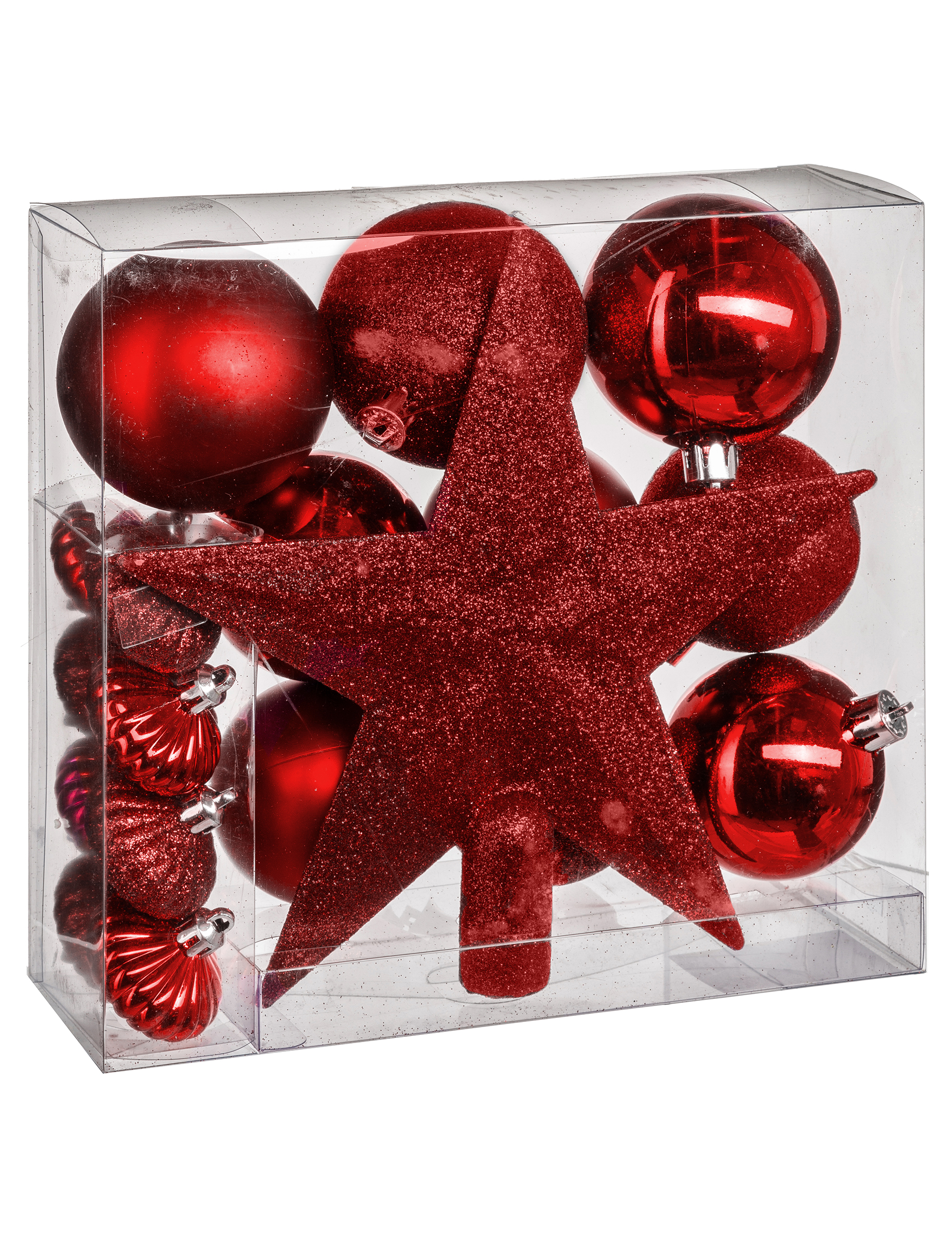 Christbaumschmuck-Set 18-teilig rot von JJA
