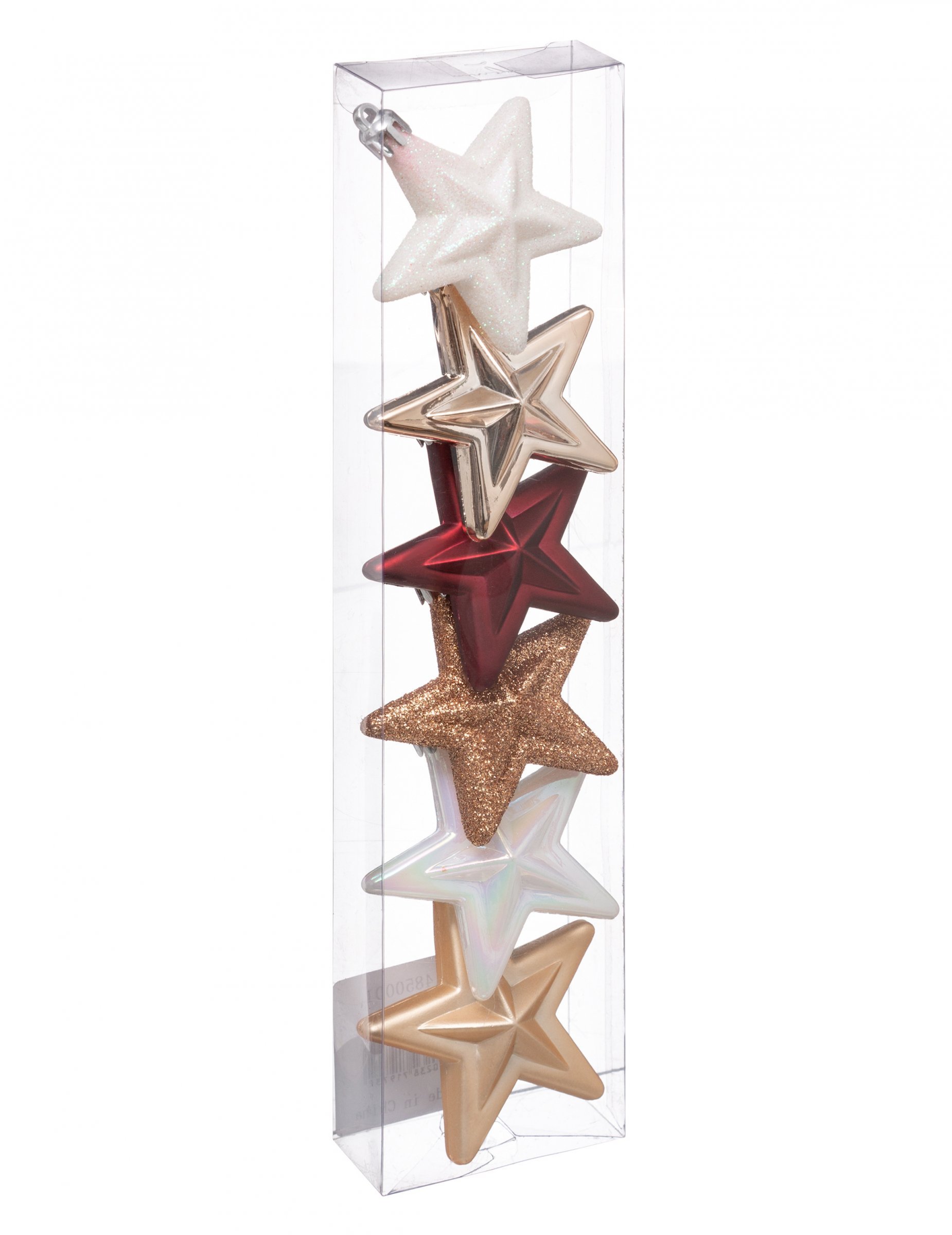 Christbaumschmuck Weihnachtssterne 6-teilig gold-weiß-rot von JJA