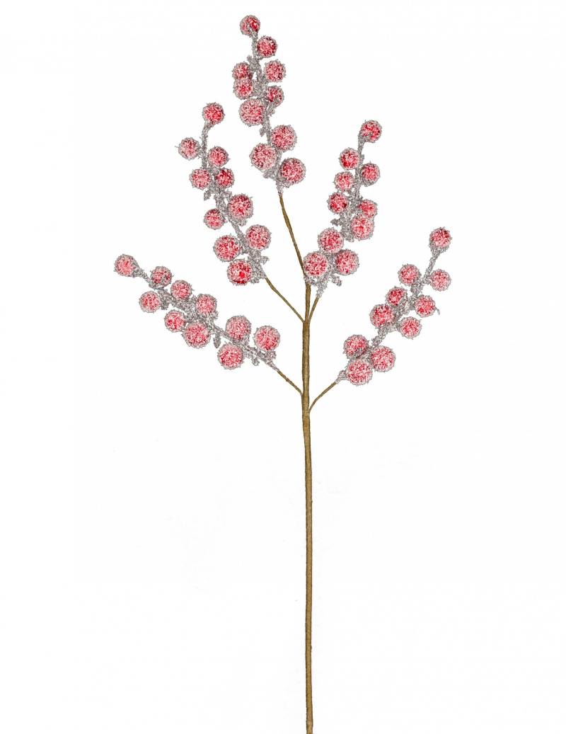 Gefrorener Beerenzweig Weihnachts-Tischdeko rot-braun-weiß 52 cm von JJA
