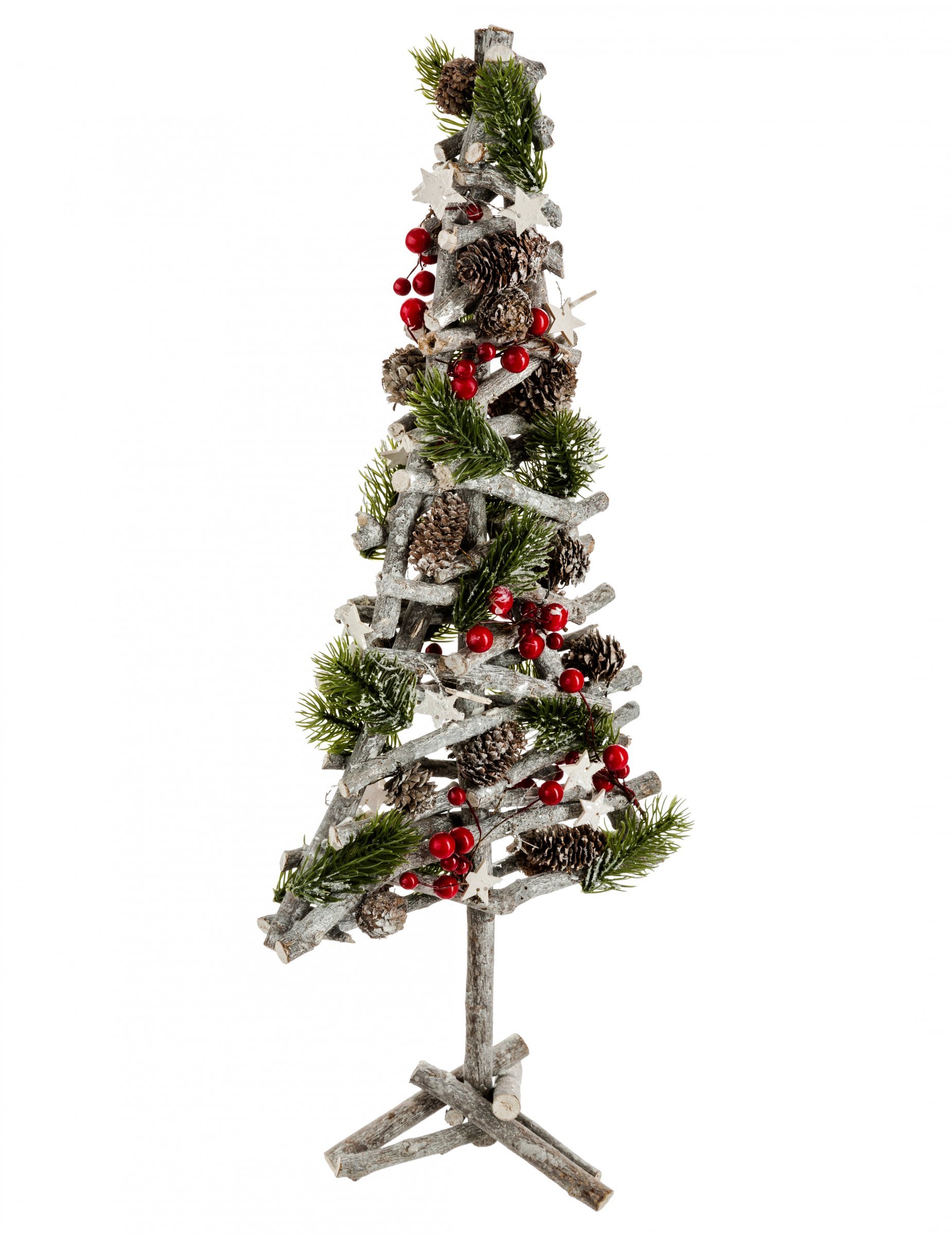 Geschmückter Weihnachtsbaum aus Holz bunt 57 cm von JJA