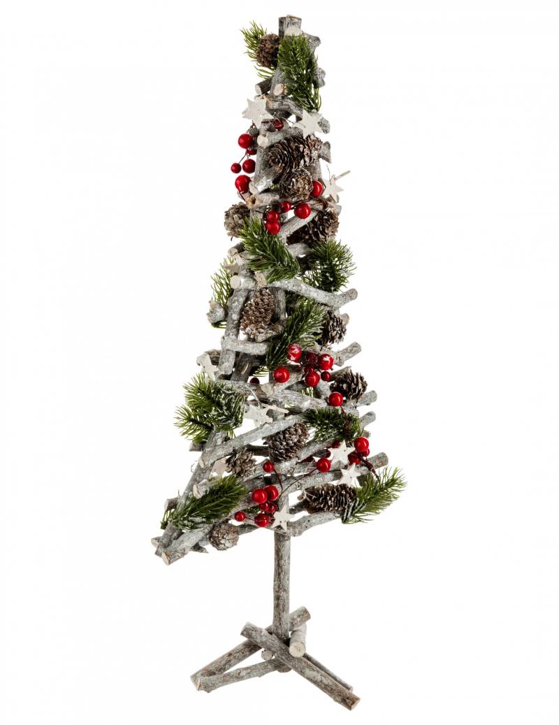 Geschmückter Weihnachtsbaum aus Holz bunt 57 cm von JJA
