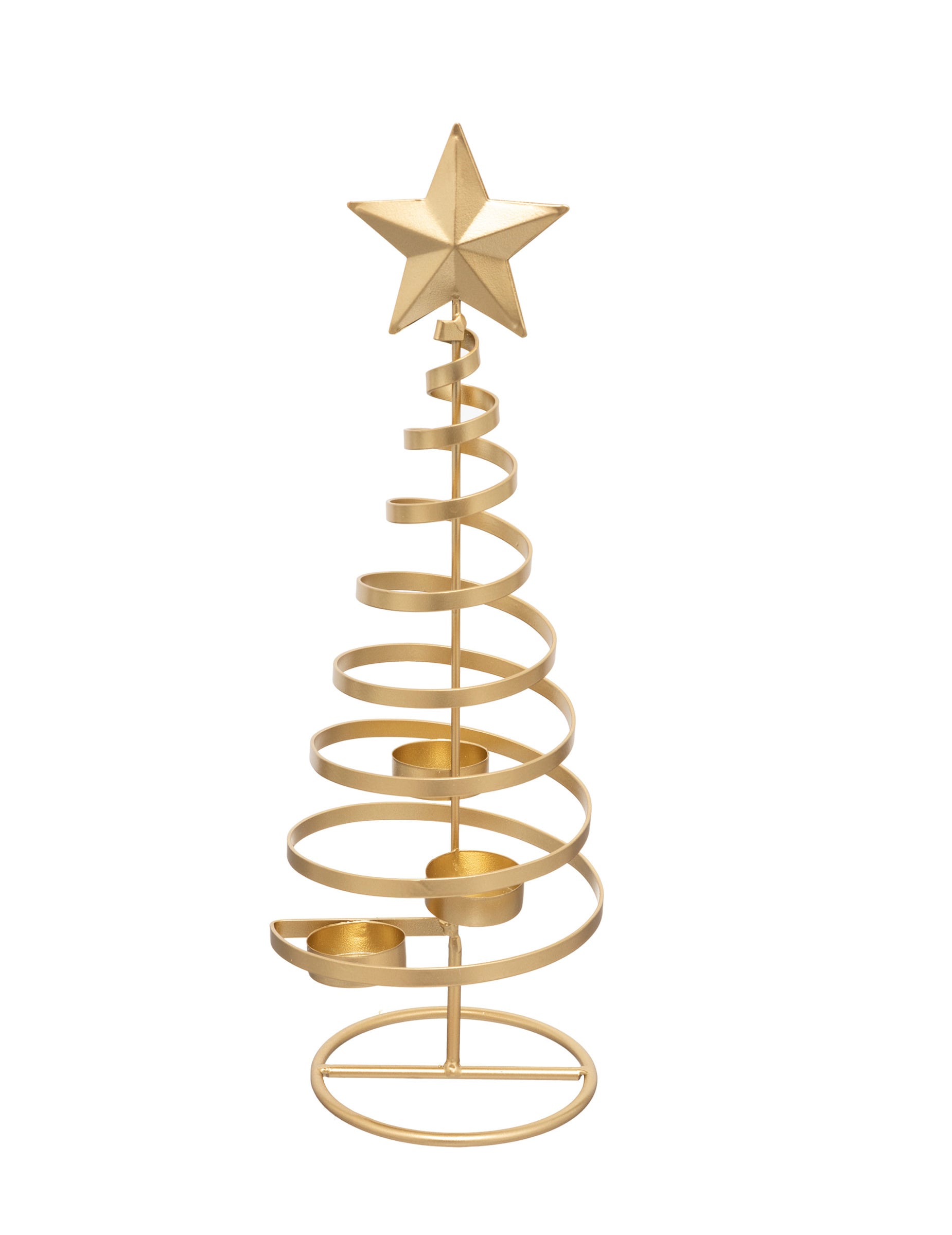 Goldener Tannenbaum-Windlicht aus Eisen 40 cm Goldener Tannenbaum-Windlicht aus Eisen 40 cm von JJA