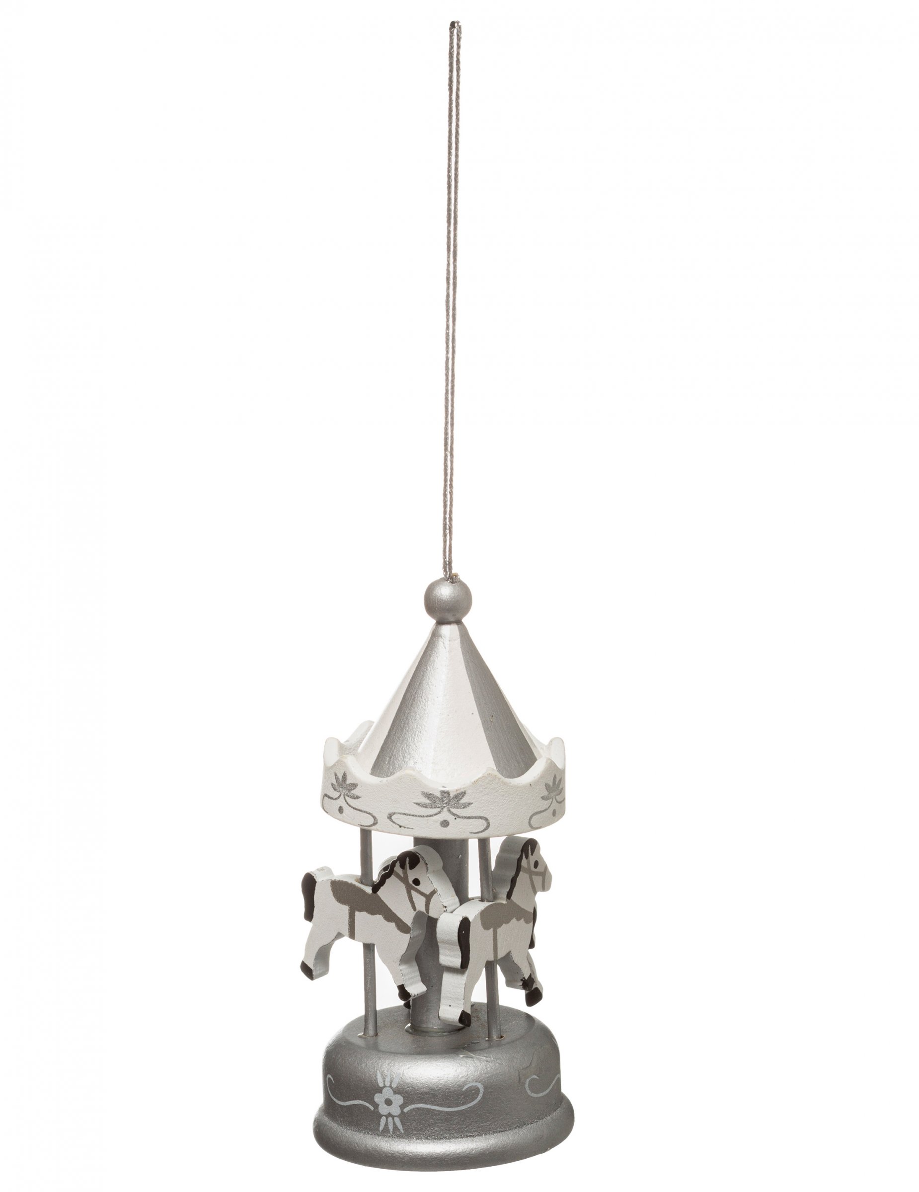 Kinderkarussell-Hängedeko Christbaumschmuck silberfarben 9 cm von JJA