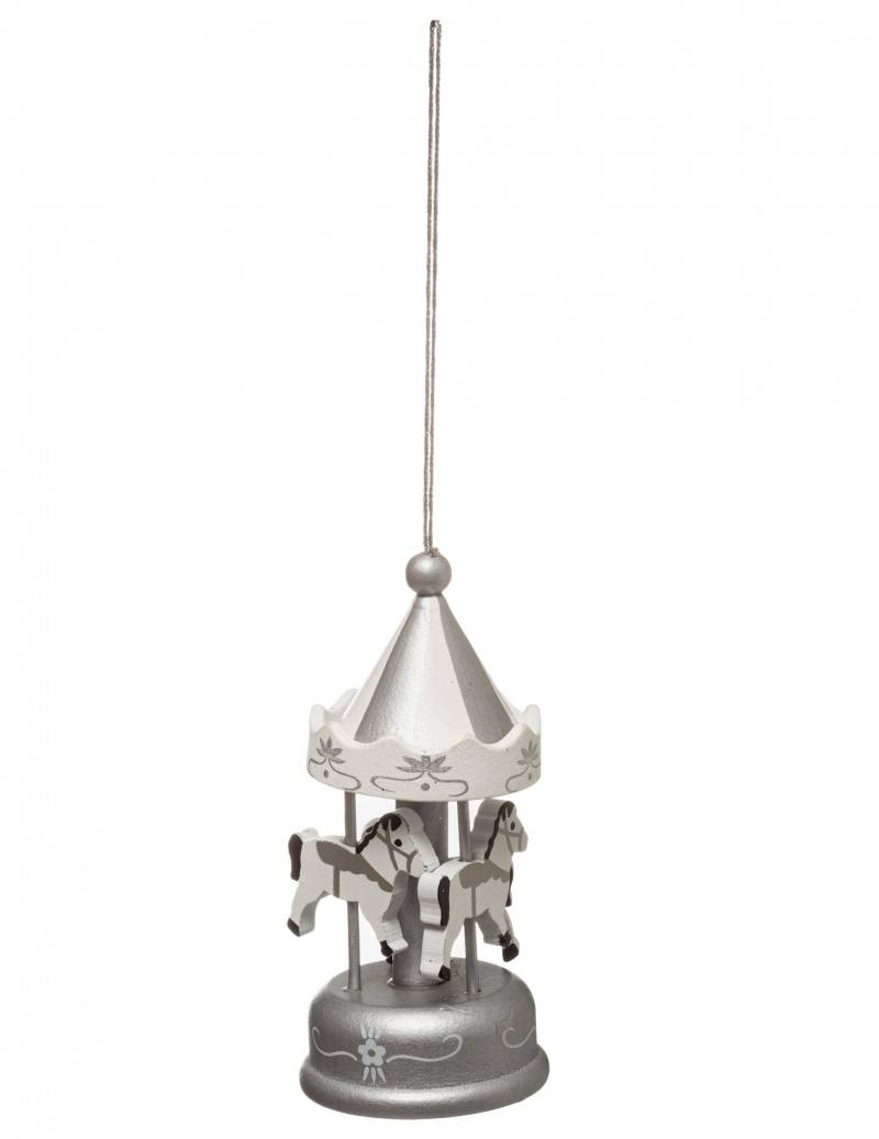 Kinderkarussell-Hängedeko Christbaumschmuck silberfarben 9 cm von JJA