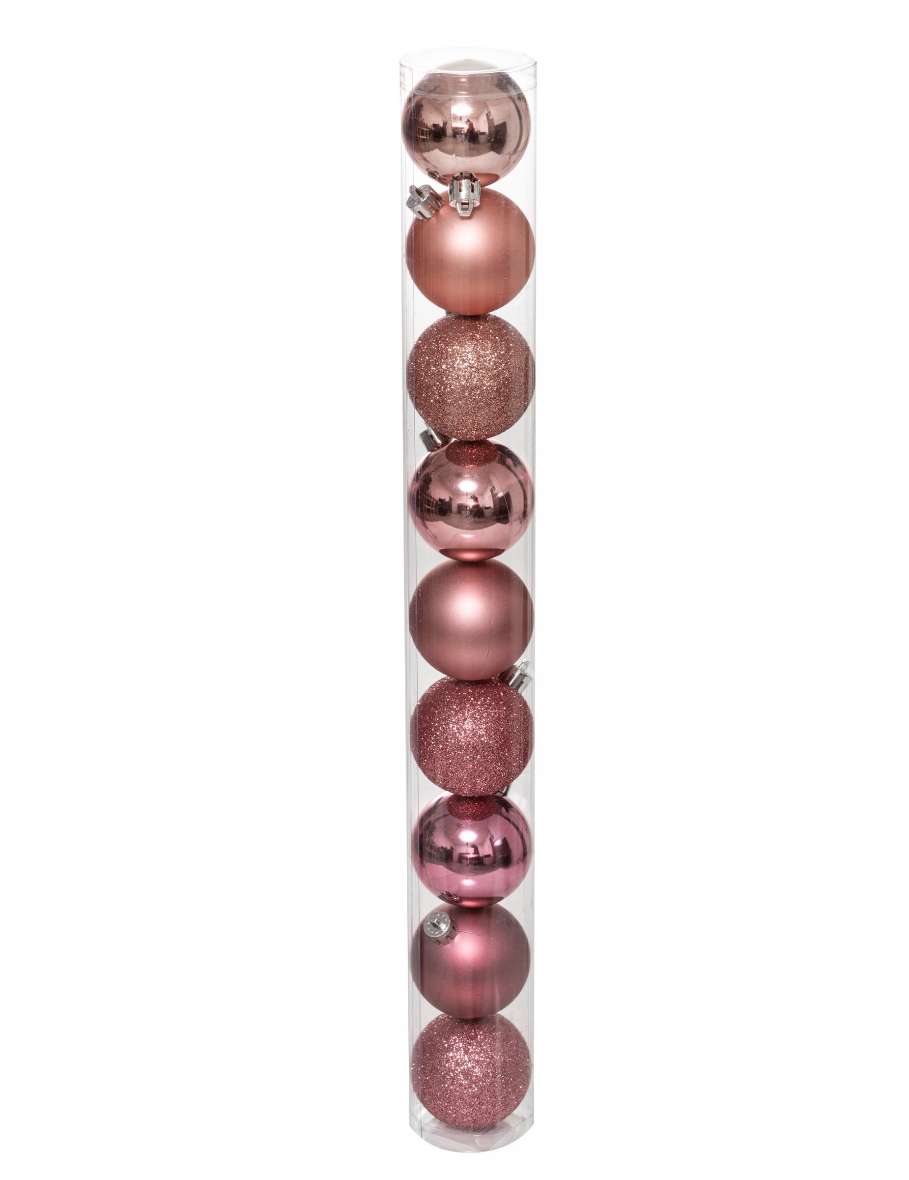 Kleine Christbaumkugeln 9 Stück roségold 6 cm von JJA