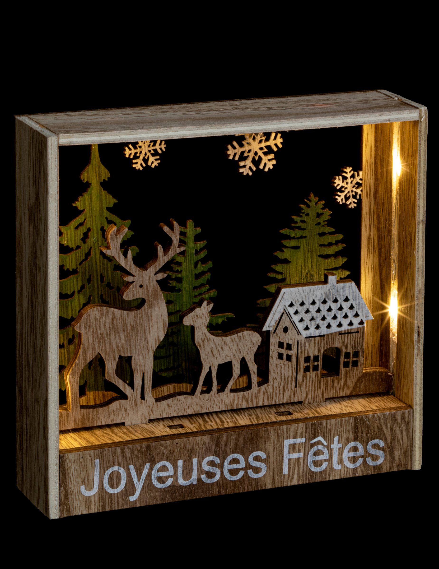 Leuchtrahmen Rentiere Holz 16 cm Leuchtrahmen Rentiere Holz 16 cm von JJA