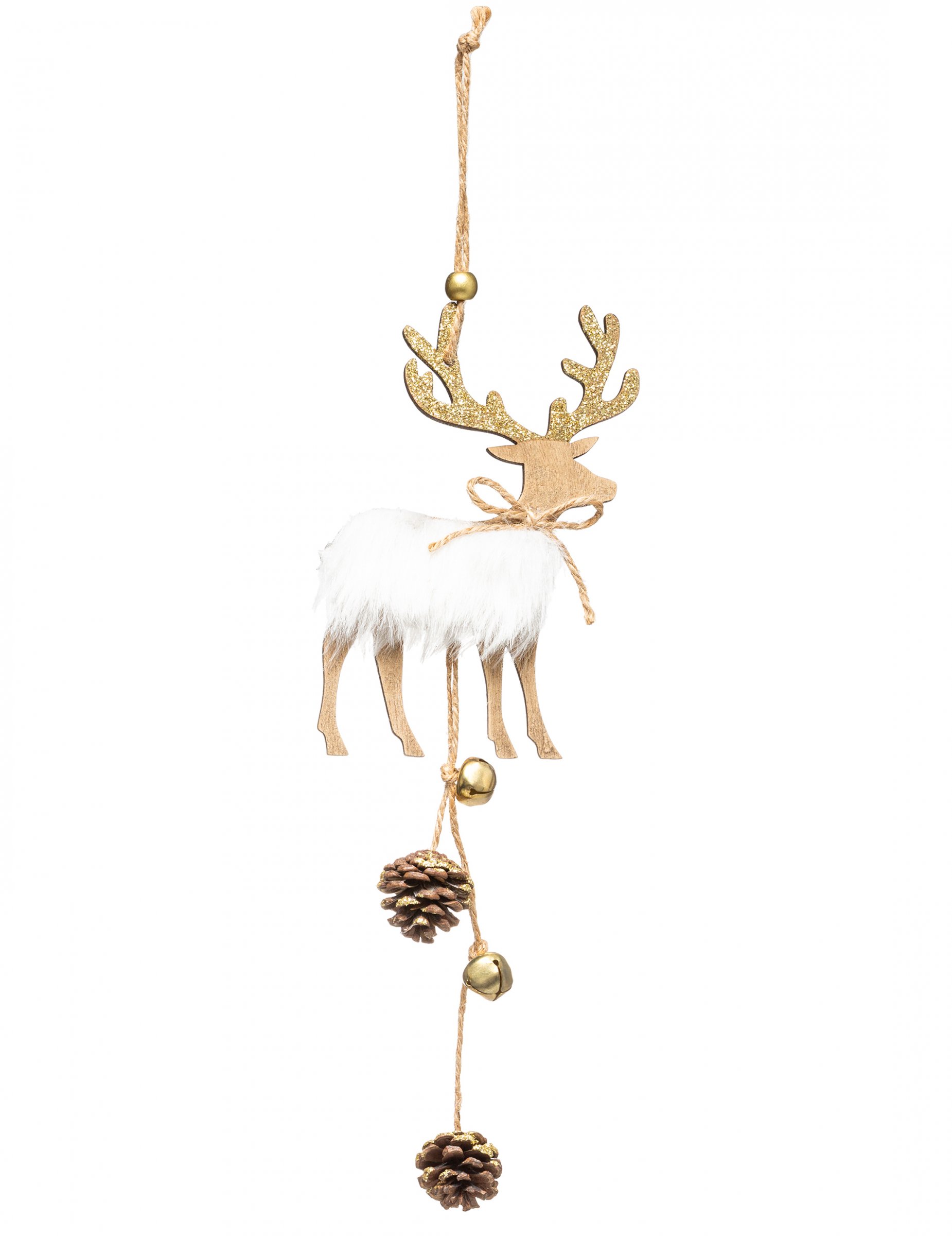 Rentier-Hängedeko Weihnacht-Dekoration weiß-braun 28 cm Rentier-Hängedeko Weihnacht-Dekoration weiß-braun 28 cm von JJA