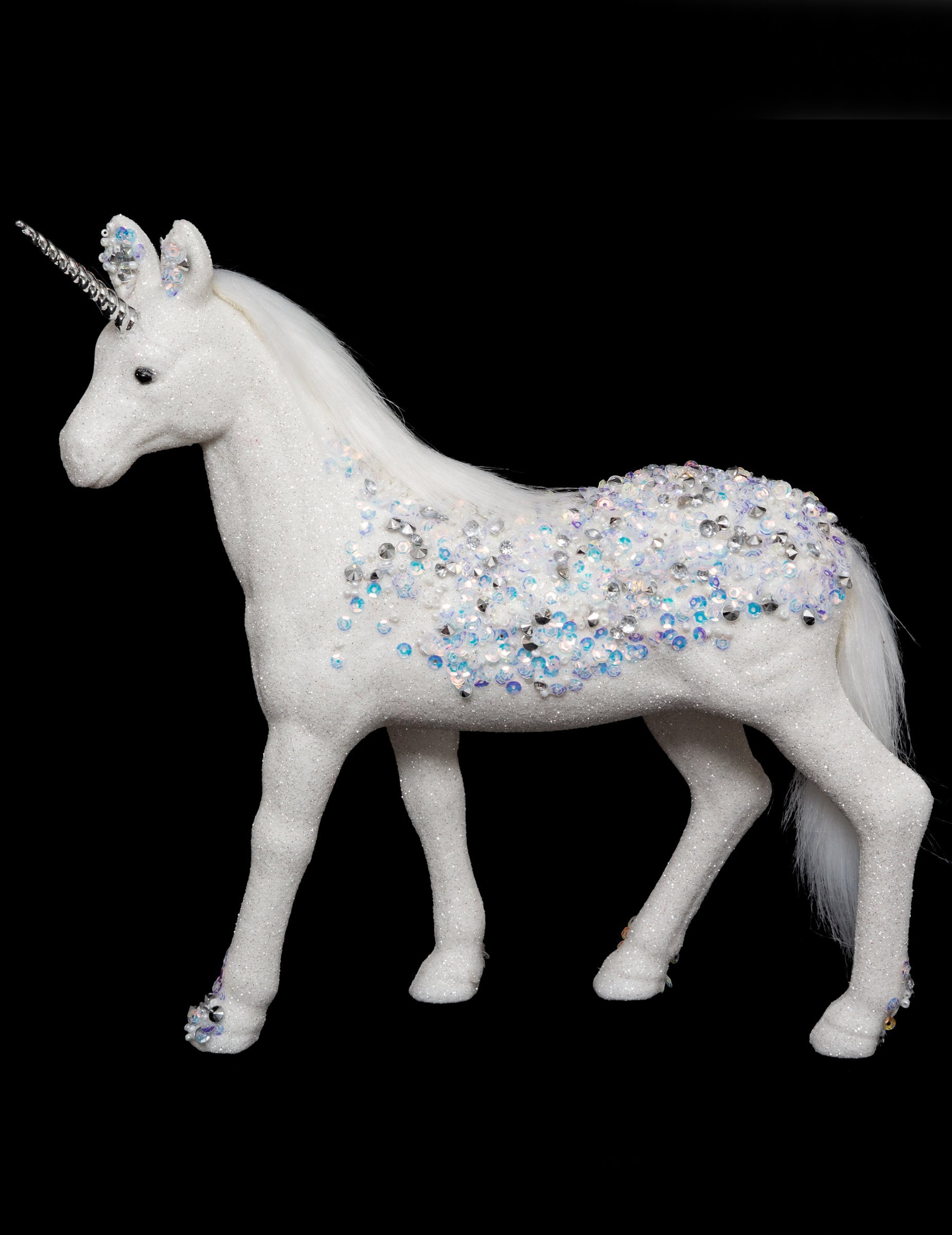 Schimmerndes Einhorn Deko-Figur mit Strass weiss 25 cm Schimmerndes Einhorn Deko-Figur mit Strass weiss 25 cm von JJA