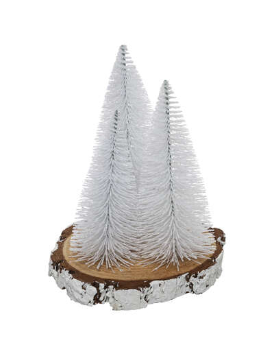 Schneebedeckte Tannen-Tischdeko weiß-braun 20 x 15 cm von JJA