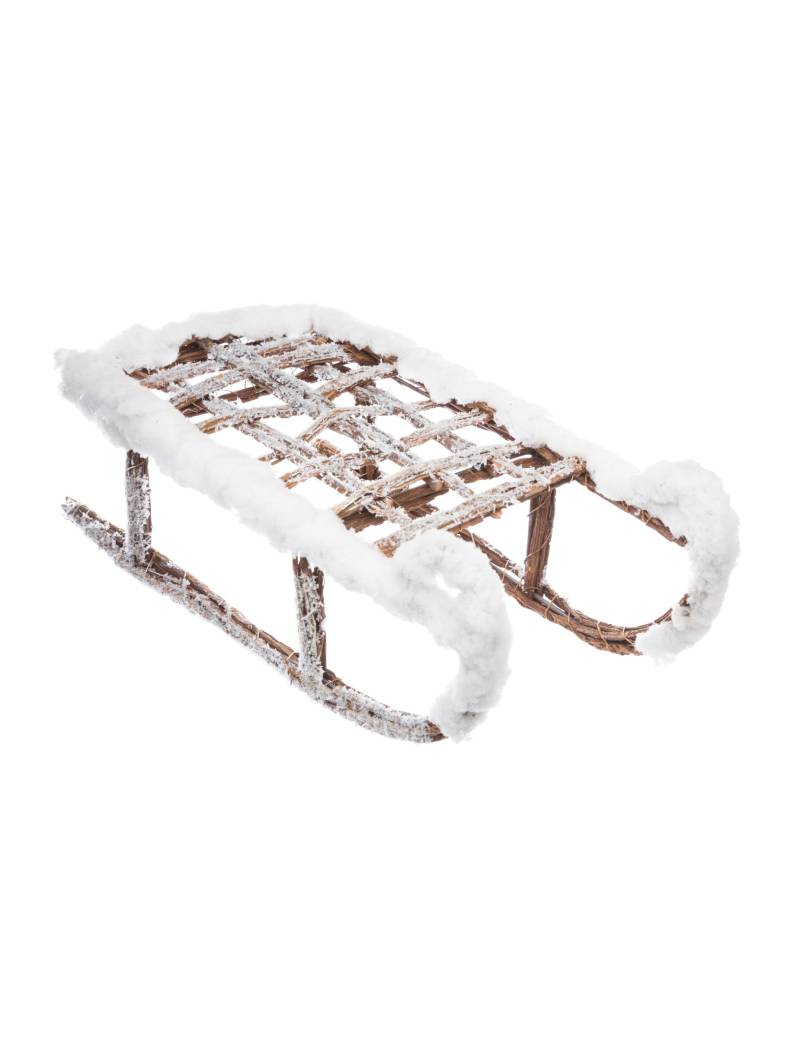 Schneebedeckter Holzschlitten Dekoration 37,5 cm von JJA