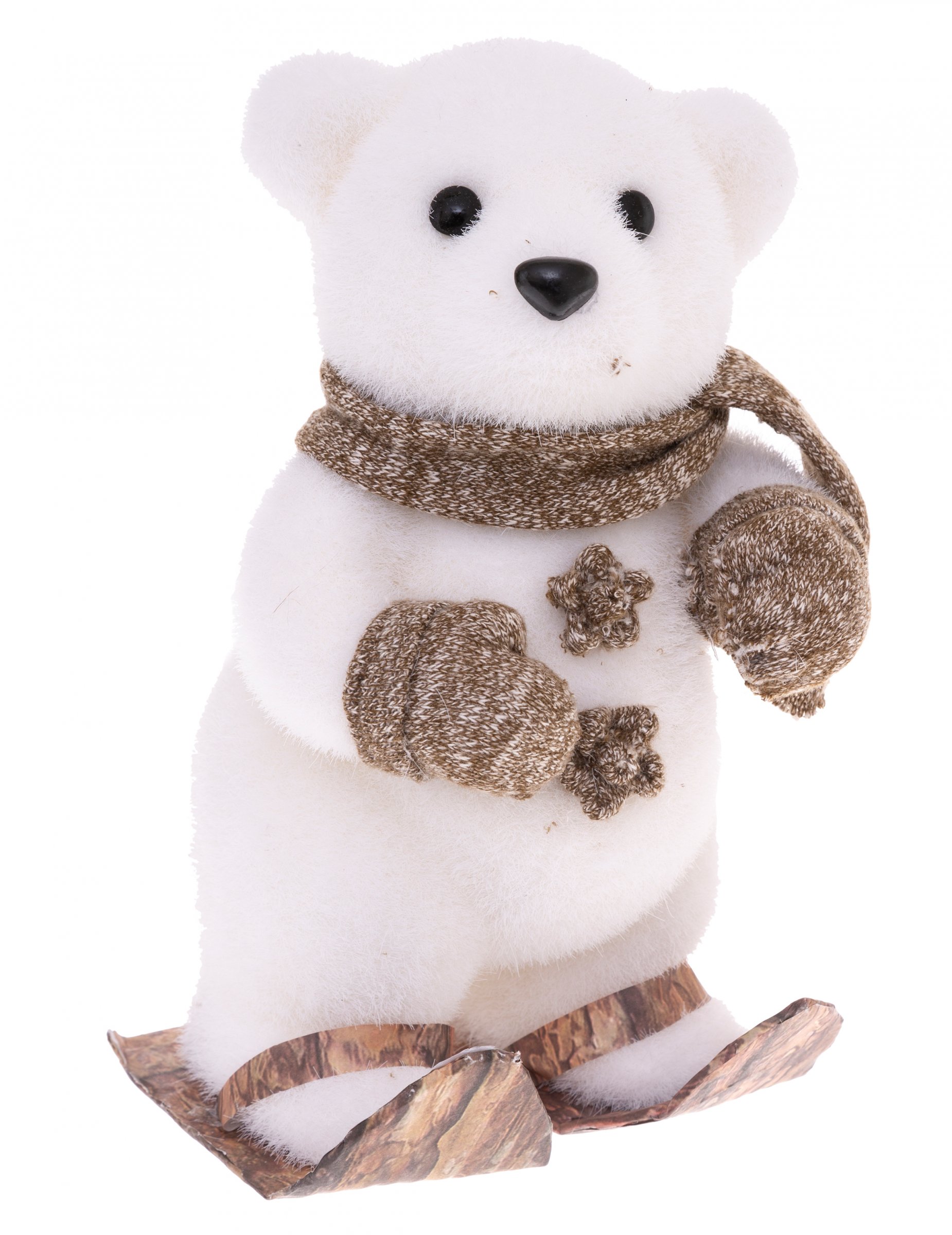 Skifahrender Eisbär Weihnachts-Dekofigur weiß-braun 23 cm Skifahrender Eisbär Weihnachts-Dekofigur weiß-braun 23 cm von JJA