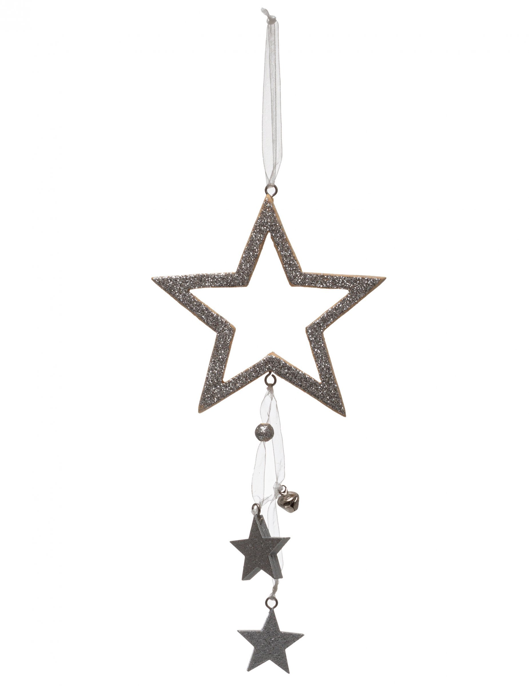 Sternen-Hängedeko für Weihnachten silberfarben 24 cm von JJA