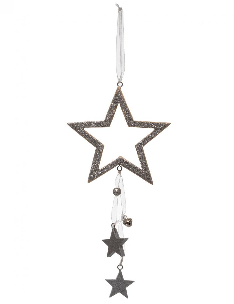 Sternen-Hängedeko für Weihnachten silberfarben 24 cm von JJA