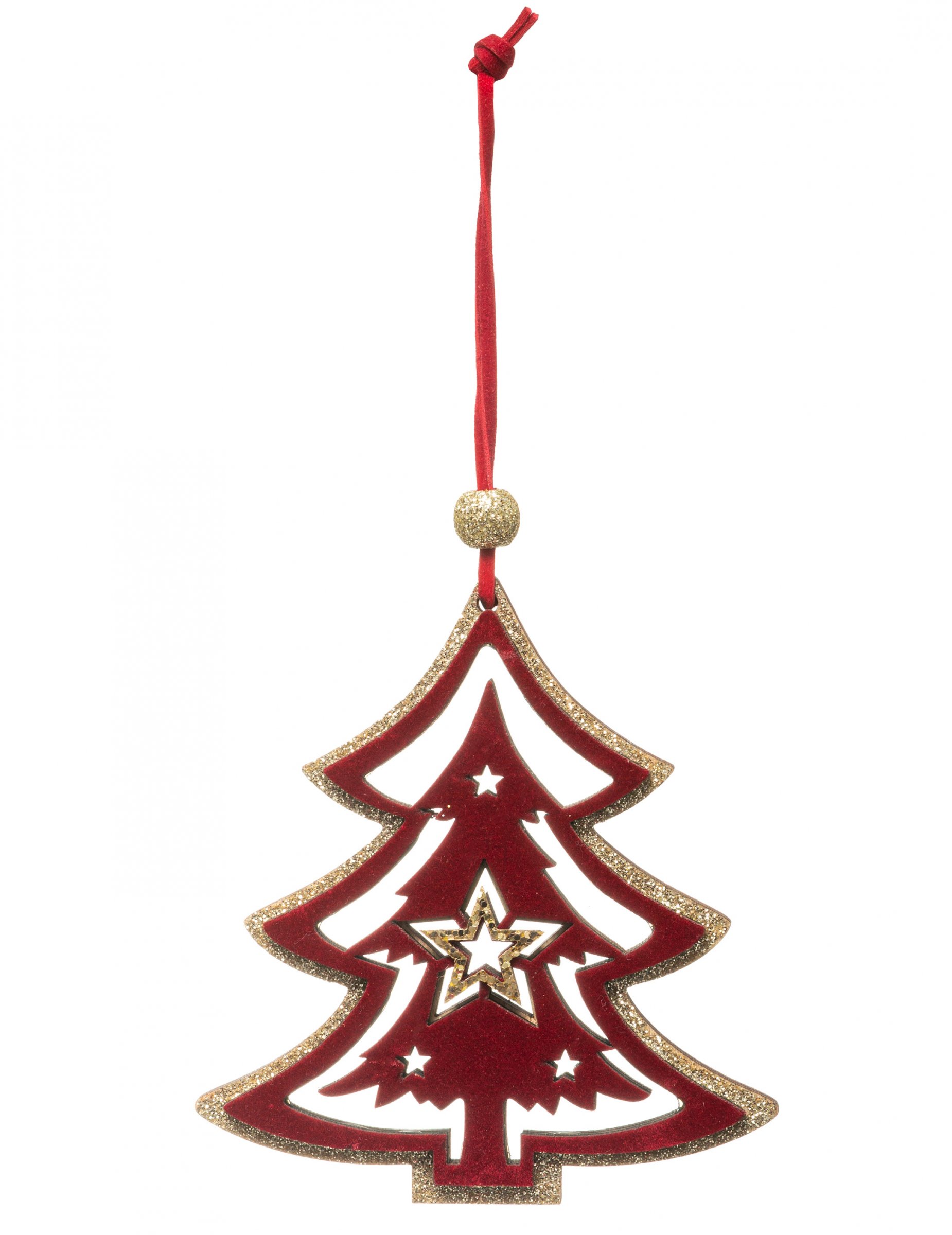 Tannenbaum zum Aufhängen Christbaumschmuck rot-goldfarben 10 cm Tannenbaum zum Aufhängen Christbaumschmuck rot-goldfarben 10 cm von JJA