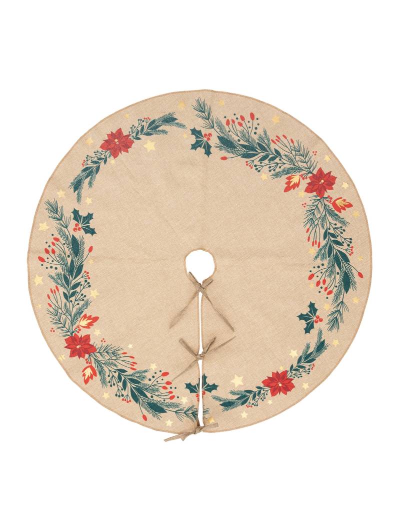 Weihnachtsbaumdecke Poinsettia 90 cm Beige aus Polyester Weihnachtsbaumdecke Poinsettia 90 cm Beige aus Polyester von JJA