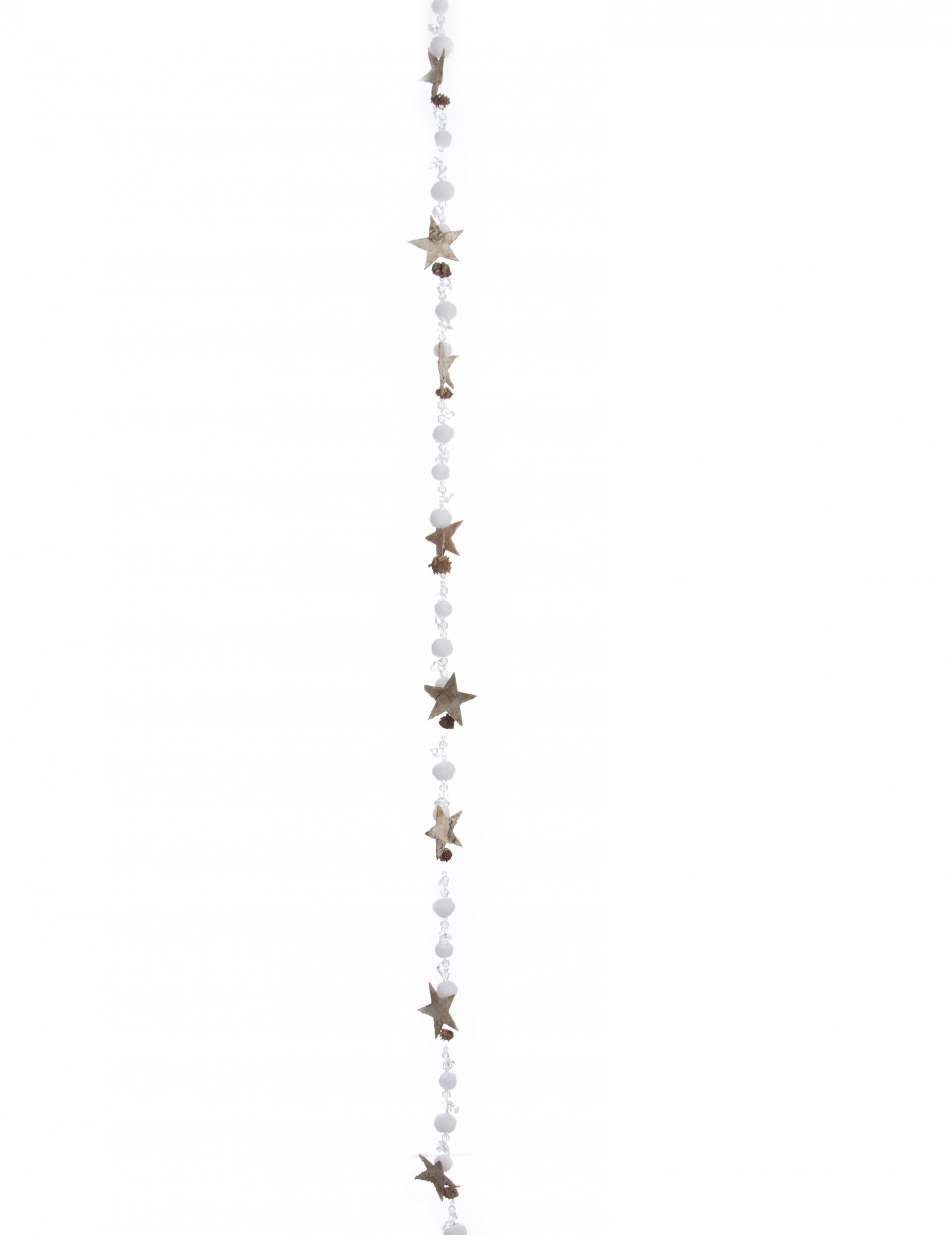 Weihnachtsgirlande Schnee und Sterne weiß-braun 140 cm von JJA