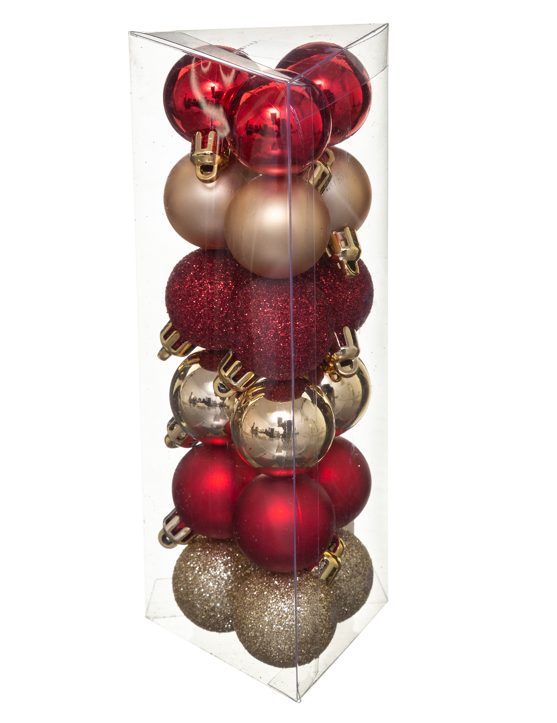 Weihnachtskugel-Set 18 Stück rot-goldfarben 3 cm von JJA