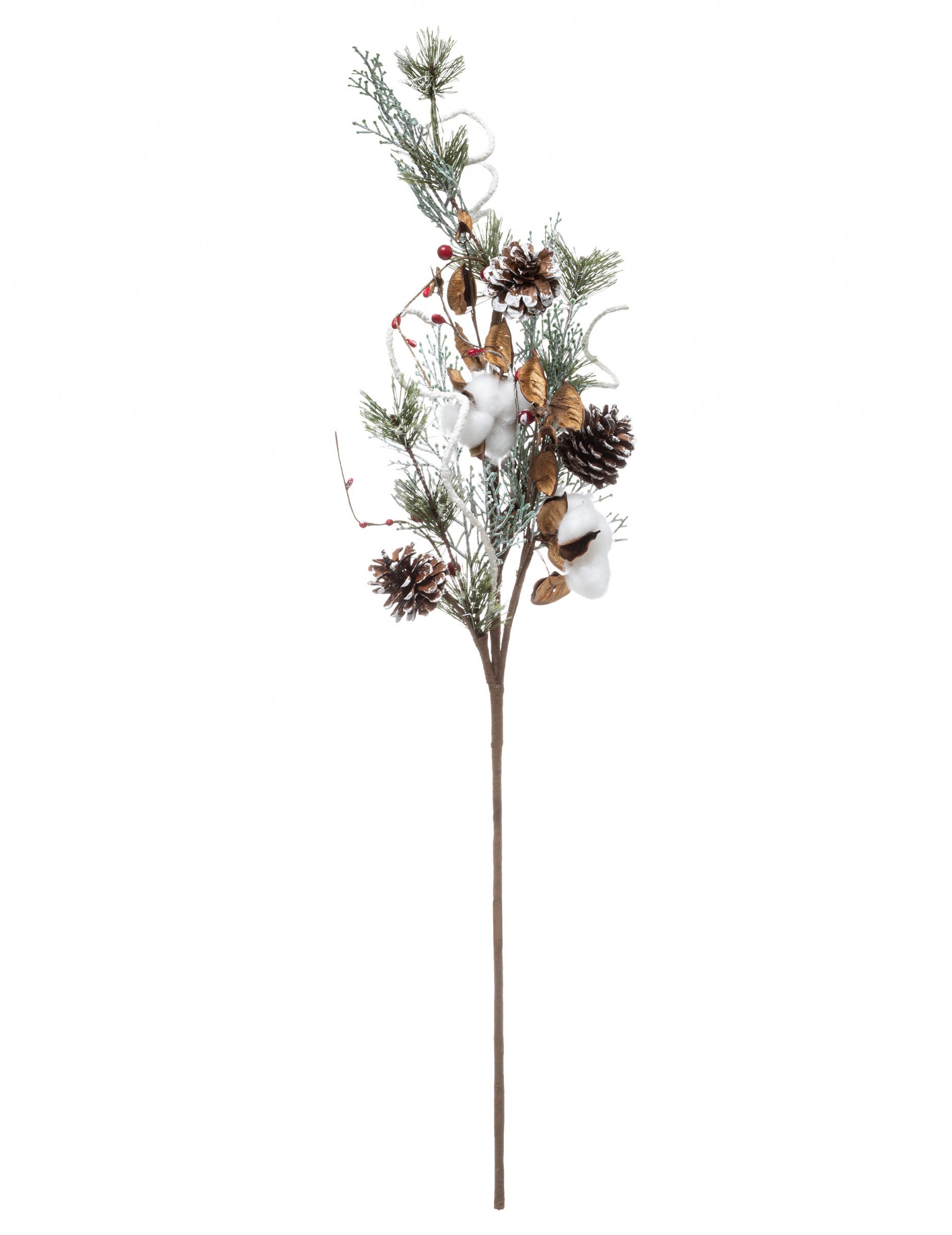 Weihnachtsstrauch Kunstpflanze mit Zapfen grün-braun 78 cm von JJA