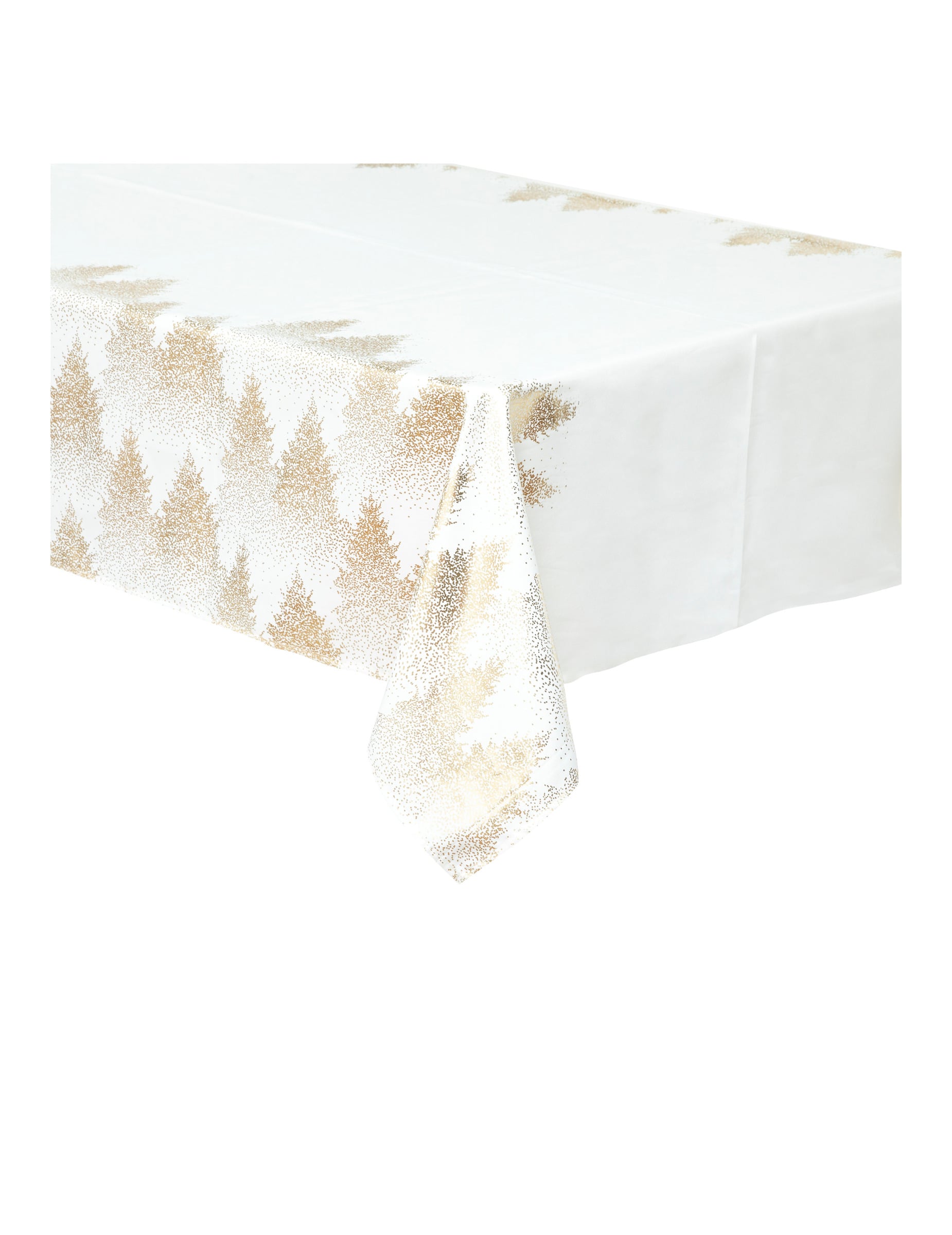 Weiße und goldene Tischdecke mit Tannenbäumen 140 x 240 cm Polyester Weiße und goldene Tischdecke mit Tannenbäumen 140 x 240 cm Polyester von JJA