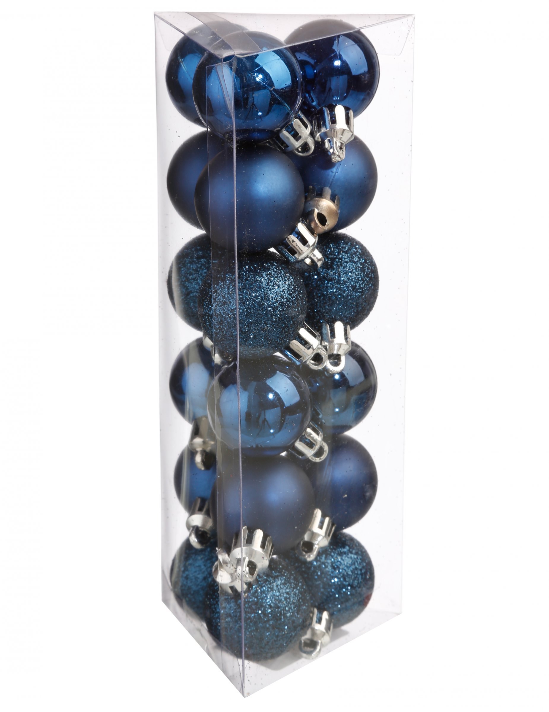 Winterliche Christbaum-Kugeln 18 Stück blau 3 cm von JJA