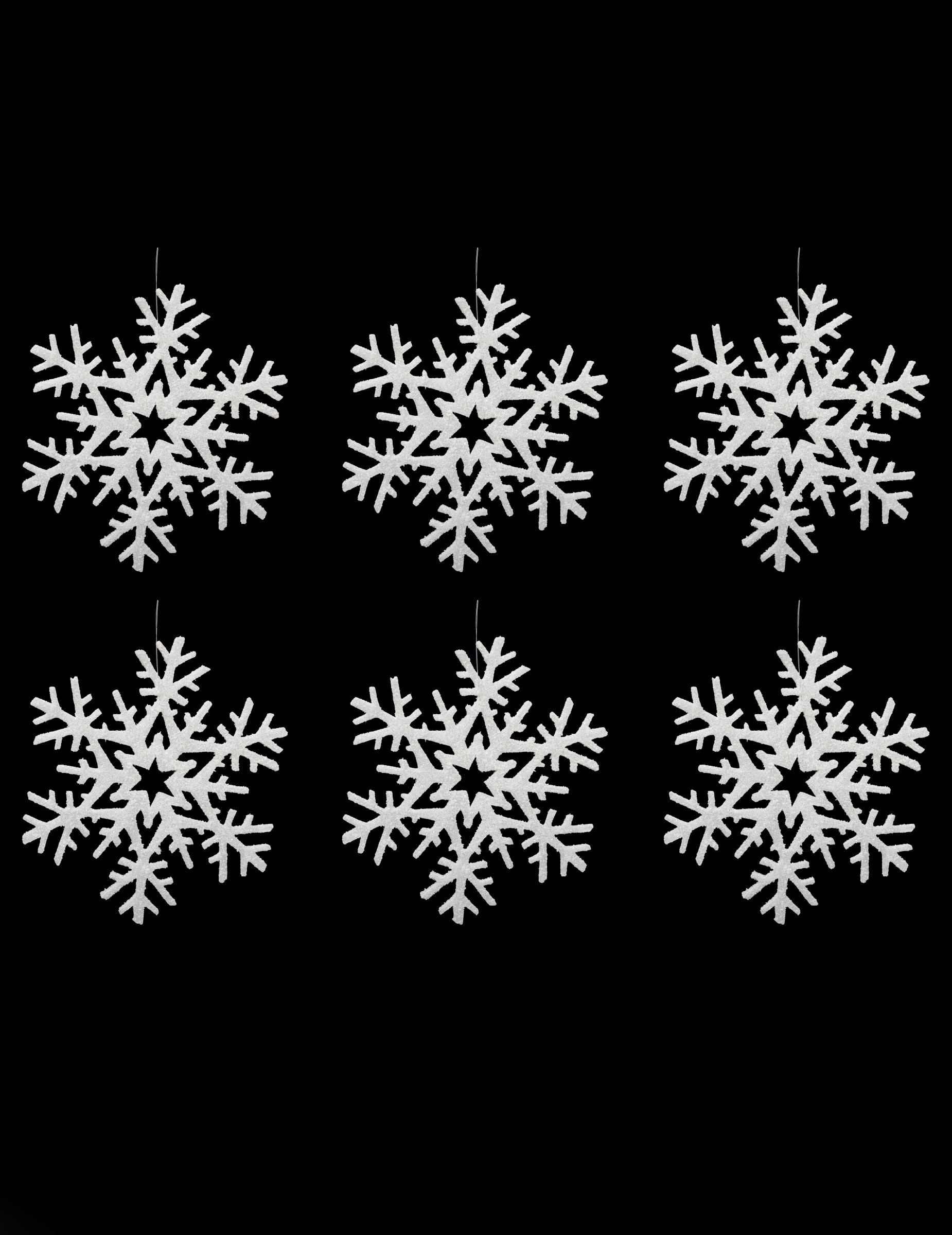 Winterliche Schneeflocken-Aufhänger Weihnachts-Hängedeko 6 Stück weiß 20 cm Winterliche Schneeflocken-Aufhänger Weihnachts-Hängedeko 6 Stück weiß 20 cm von JJA