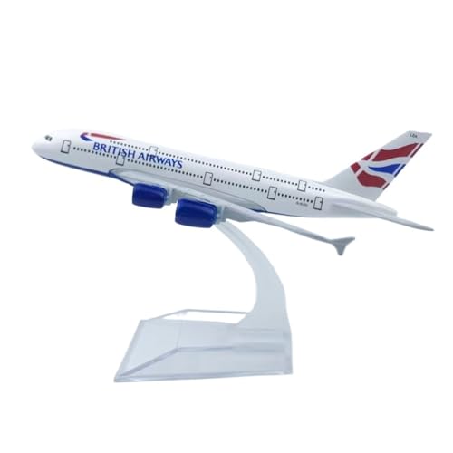 JJOIAS Desktop-Dekorationen, Druckguss-Legierung für A380-Replik, Simulationsflugzeugmodell, Miniatur-Büroflugzeug-Ornament, 16 cm von JJOIAS