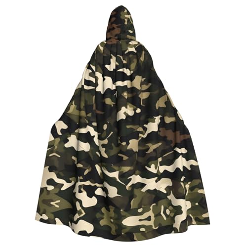 JJPUNGK Bequemer Kapuzenumhang mit Camouflage-Muster für Damen und Herren, für Karneval, Cosplay und Mottopartys von JJPUNGK
