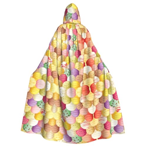 JJPUNGK Bequemer Kapuzenumhang mit Eiscreme-Aufdruck, für Damen und Herren, für Karneval, Cosplay und Mottopartys JJPUNGK Bequemer Kapuzenumhang mit Eiscreme-Aufdruck, für Damen und Herren, für Karneval, Cosplay und Mottopartys von JJPUNGK