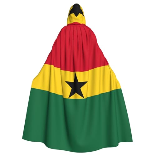 JJPUNGK Bequemer Kapuzenumhang mit Flagge von Ghana, für Damen und Herren, für Karneval, Cosplay und Mottopartys JJPUNGK Bequemer Kapuzenumhang mit Flagge von Ghana, für Damen und Herren, für Karneval, Cosplay und Mottopartys von JJPUNGK