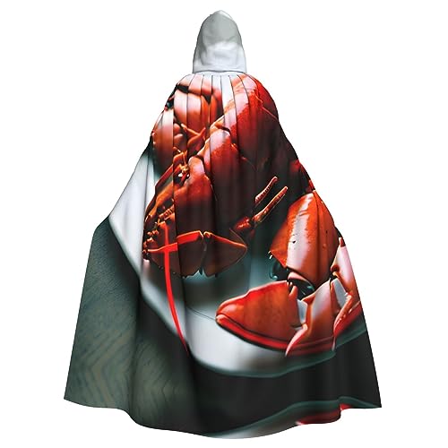 JJPUNGK Bequemer Kapuzenumhang mit Hummer-Druck, für Damen und Herren, für Karneval, Cosplay und Mottopartys JJPUNGK Bequemer Kapuzenumhang mit Hummer-Druck, für Damen und Herren, für Karneval, Cosplay und Mottopartys von JJPUNGK