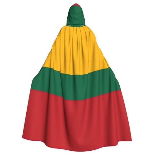 JJPUNGK Bequemer Kapuzenumhang mit Litauen-Flagge für Damen und Herren, für Karneval, Cosplay und Mottopartys von JJPUNGK