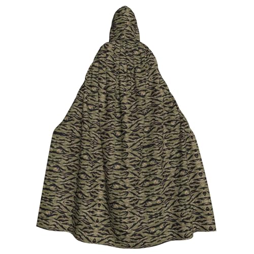 JJPUNGK Bequemer Kapuzenumhang mit Tigerstreifen, Camouflage-Druck, für Damen und Herren, für Karneval, Cosplay und Themenpartys von JJPUNGK