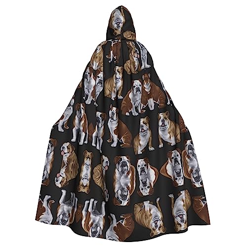 JJPUNGK Bequemer Kapuzenumhang mit englischer Bulldogge für Damen und Herren, für Karneval, Cosplay und Themenpartys JJPUNGK Bequemer Kapuzenumhang mit englischer Bulldogge für Damen und Herren, für Karneval, Cosplay und Themenpartys von JJPUNGK