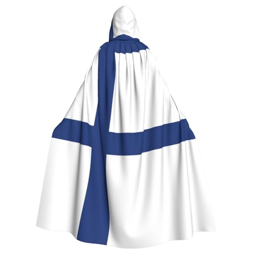 JJPUNGK Bequemer Kapuzenumhang mit finnischer Flagge, für Damen und Herren, für Karneval, Cosplay und Mottopartys von JJPUNGK