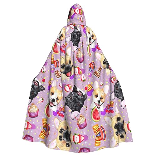 JJPUNGK Bequemer Kapuzenumhang mit französischer kleiner Bulldogge für Damen und Herren, für Karneval, Cosplay und Themenpartys JJPUNGK Bequemer Kapuzenumhang mit französischer kleiner Bulldogge für Damen und Herren, für Karneval, Cosplay und Themenpartys von JJPUNGK