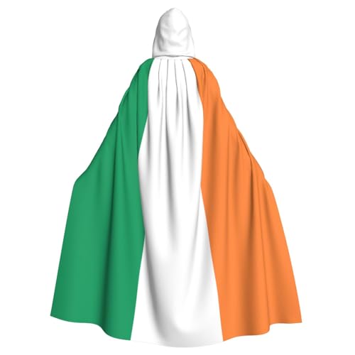 JJPUNGK Bequemer Kapuzenumhang mit irischer Flagge, für Damen und Herren, für Karneval, Cosplay und Mottopartys von JJPUNGK