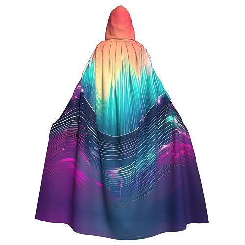 JJPUNGK Cooler Musik-Wellen-Druck, bequemer Kapuzenumhang für Damen und Herren, für Karneval, Cosplay und Themenpartys JJPUNGK Cooler Musik-Wellen-Druck, bequemer Kapuzenumhang für Damen und Herren, für Karneval, Cosplay und Themenpartys von JJPUNGK