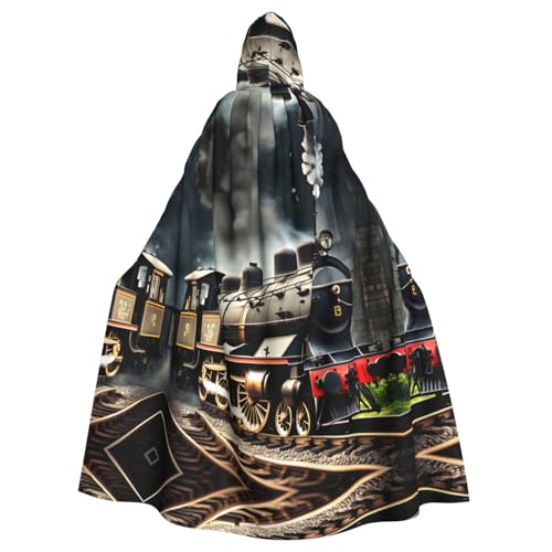 JJPUNGK Dampflokomotive Zugdruck Bequemer Kapuzenumhang für Damen Herren für Karneval Cosplay und Mottopartys JJPUNGK Dampflokomotive Zugdruck Bequemer Kapuzenumhang für Damen Herren für Karneval Cosplay und Mottopartys von JJPUNGK