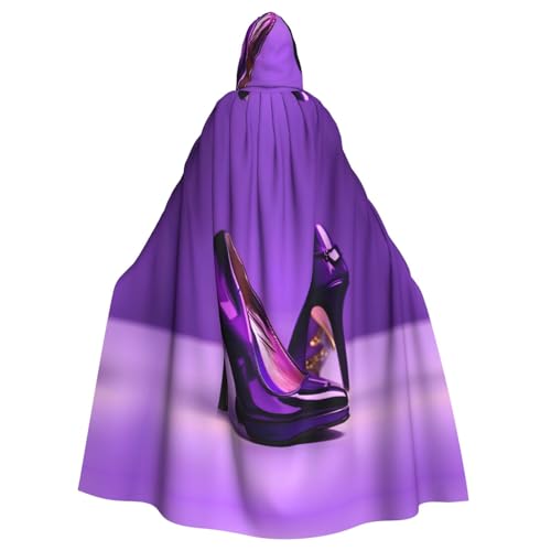 JJPUNGK Elegante lila High Heels mit Lippenstift-Druck, bequemer Kapuzenumhang für Damen und Herren, für Karneval, Cosplay und Mottopartys JJPUNGK Elegante lila High Heels mit Lippenstift-Druck, bequemer Kapuzenumhang für Damen und Herren, für Karneval, Cosplay und Mottopartys von JJPUNGK