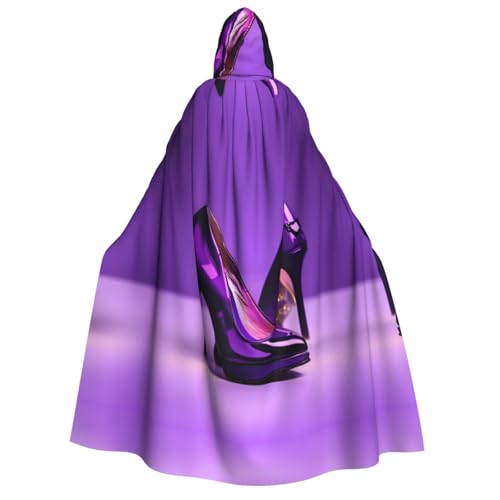 JJPUNGK Eleganter lila High Heels mit Lippenstift-Druck, weicher Kapuzenumhang für Cosplay, Karneval, Maskerade-Partys und Themendekorationen von JJPUNGK